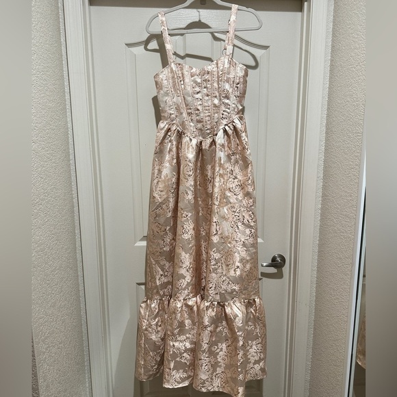 If By Sea Anthropologie Sleeveless Floral Jacquard Maxi Dress size S - Picture 6 of 10